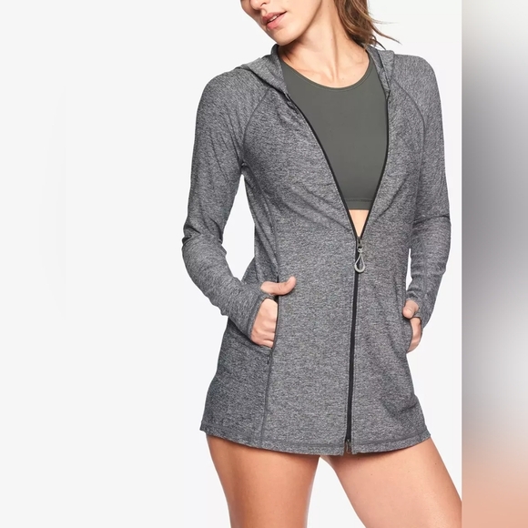Athleta Heather Vitamin Sea Jacket, Color Charcoal Gray Size XS - Picture 1 of 16